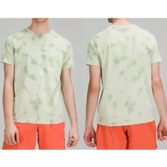 Lululemon Green Tie Dye New Tide Shibori Fundamental Short Sleeve Shirt Large - Picture 1 of 7